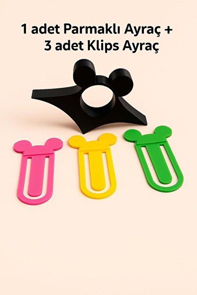 FrostBlack3d 3D Baskı Kitap Ayracı ve Parmaklı Sayfa Tutucu Seti – Renkli, PLA Malzeme