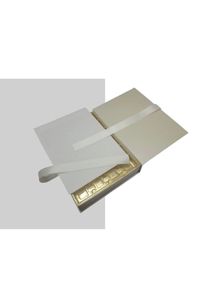 Neşeli Atölyem Decorative Book Box with Ribbon Cream Baby Chocolate Request Promise Engagement Chocolate Box