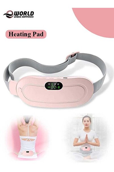 Eworld وسادة تدفئة محمولة لاسلكية لتخفيف تقلصات الدورة الشهرية، حزام تدفئة قا...