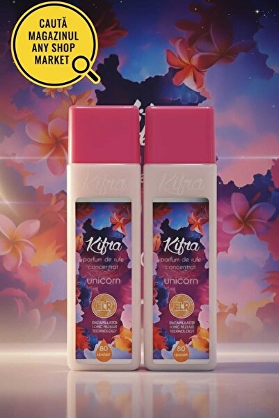 kifra Pachet X2 bucati Parfum de rufe concentrat,Kifra UNICORNt, 80 spalari, 200 ml