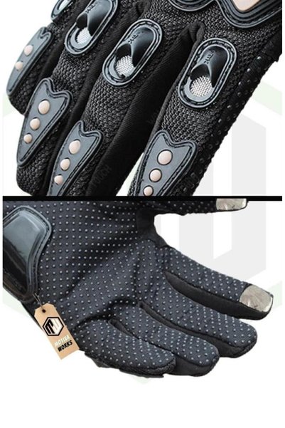 LEIDORY Motorcycle Blue 3 Seasons Protected Anti-Slip Elastic Fabric Cycling Motor Gloves