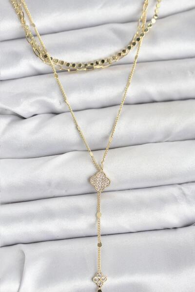 N!da Jewelry Zircon Stone Multi-Combination Clover Y Necklace Set