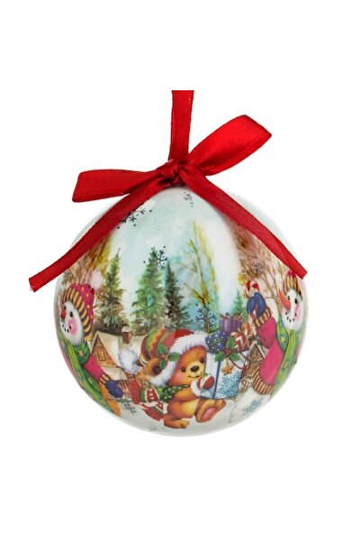 OEM Glob de Crăciun vintage cu om de zăpadă și cadouri, 7,5 cm