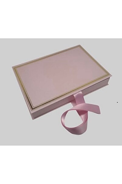 Neşeli Atölyem Decorative Book Box with Ribbon Cream Baby Chocolate Request P...