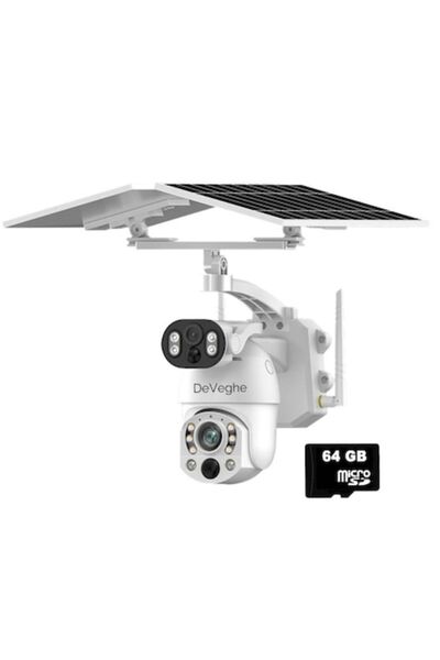 DeVeghe DS30 Dual 4G Surveillance Camera 8MP 4K Solar 12W 9600mAh 50x Zoom +64GB