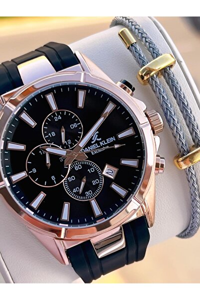 Daniel Klein Men's Wristwatch 10691.4 with Silicone Cord Italian Design Bracelet Gift 2 Years Warranty