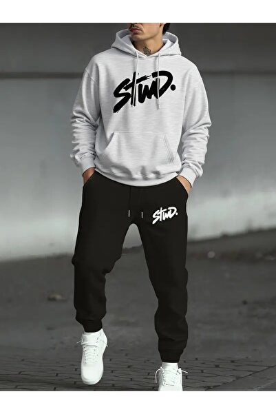 Flaubert -ملابس رياضية رجالية مطبوع 555 قصة فضفاضة - طقم من قطعتين