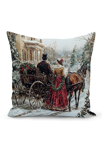 Bertille Home Новогодишна серия Двустранна калъфка за възглавница с цифров пе...