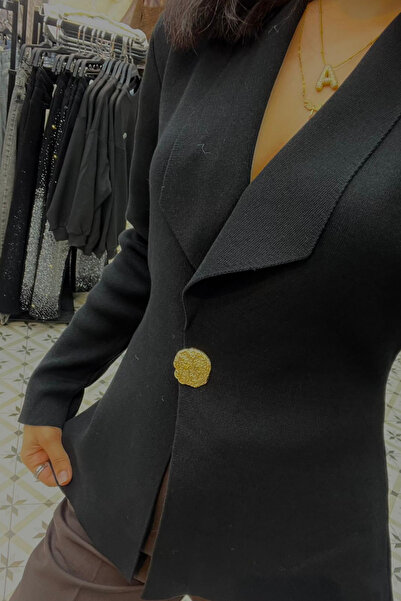 thesunfyre Women's Shawl Collar Single Button Knitwear Cardigan