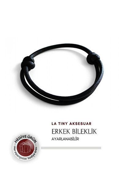 LA TINY AKSESUAR سوار رجالي سميك - سوار مقاوم للماء وقابل للتعديل - 3 مم