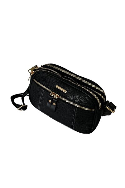 Nehir Siyah Deri Çapraz Çanta