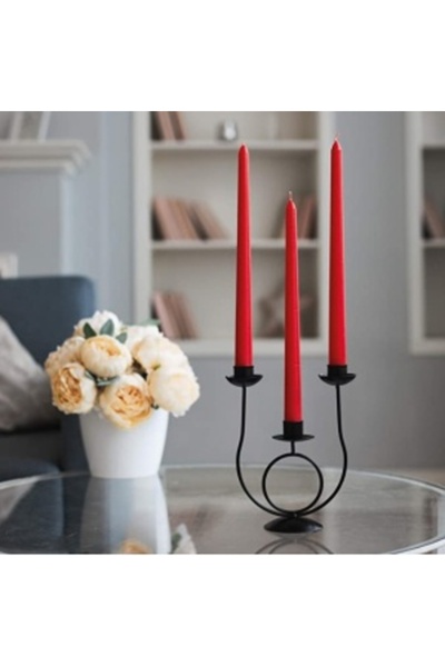 CASA set of 12, decorative Easter candles, 250 x 23 mm, Red