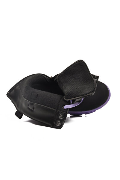 AYAKMOD Black Lilac Fleece Inside Non-Slip Sole Girls' Boots G-1001 F Zncr