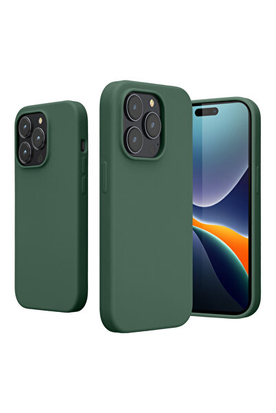 KWmobile Case for Apple iPhone 14 Pro, Silicone, Green, 59073.166