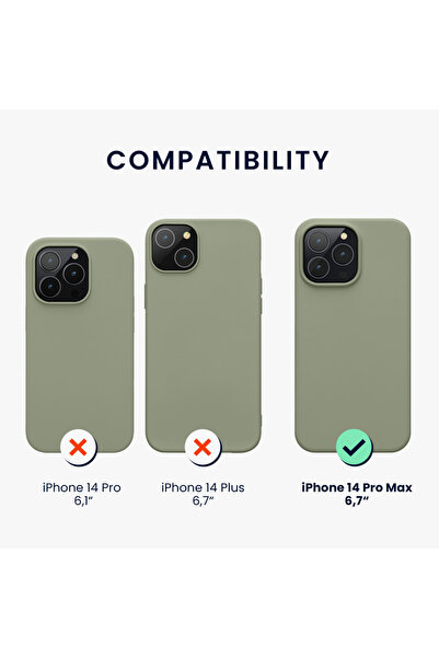 KWmobile Case for Apple iPhone 14 Pro Max, Silicone, Green, 59074.172