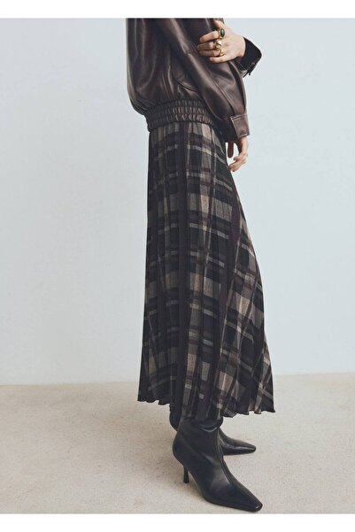 MANGO Woman Kareli uzun etek