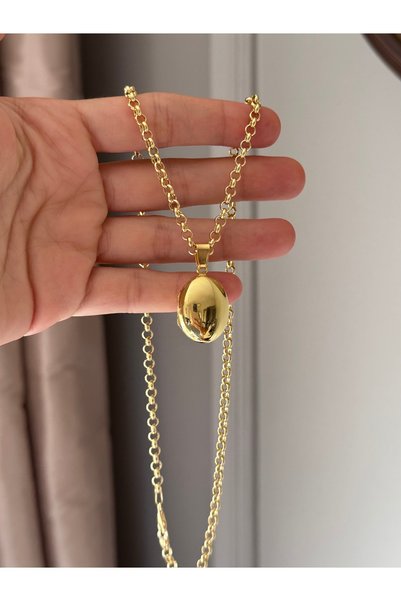 emy by emel luxury silver jewelry Altın Kaplama Doc Zincirli Açılabilir Kapak...