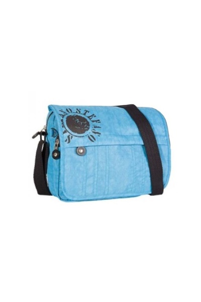 Stefano Casual Crossover Shoulder Bag, Front Velcro Closure, Turquoise