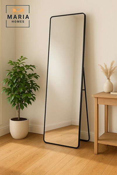 MARIA HOMES Black Full Length Standing Mirror for Bedroom Wall Mounted Dressi...
