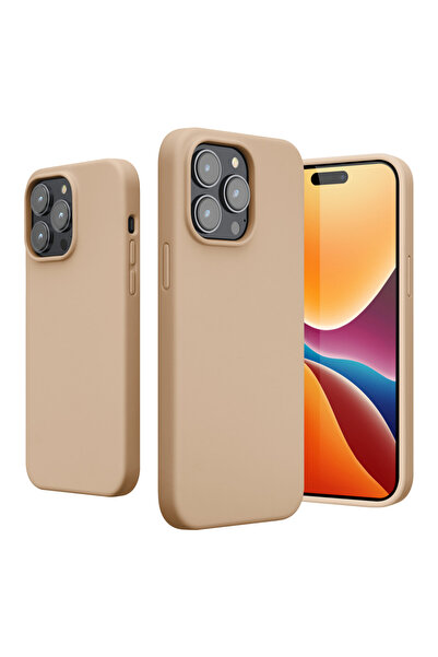 KWmobile Case for Apple iPhone 14 Pro Max, Silicone, Cream, 59074.154