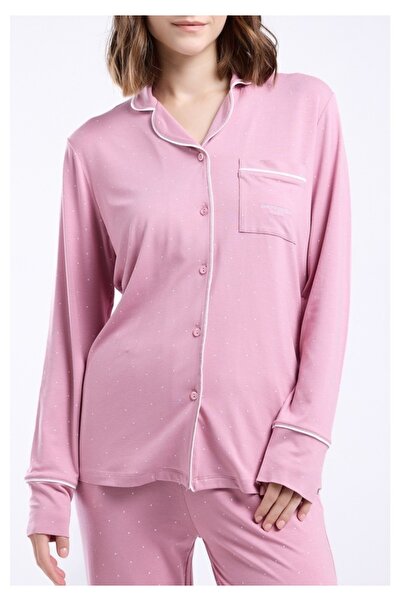 Pierre Cardin Women's Pink Long Sleeve Button Front Pajama Set 2 Pair Socks Gift