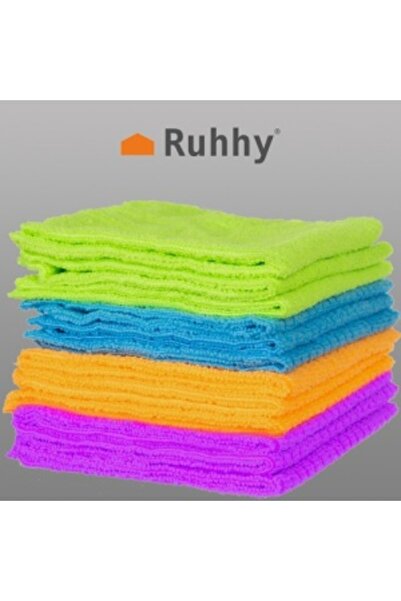 Ruhhy Set of 12 Thin Microfiber Dust Cloths, 30 x 30 cm, Multicolor