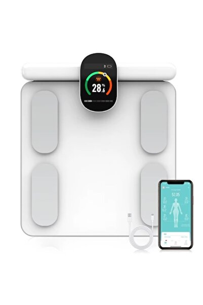 narvara BodyScan X9 Smart Scale — 29 body metrics, 8 BIA sensors, up to 24 users (White/Grey)