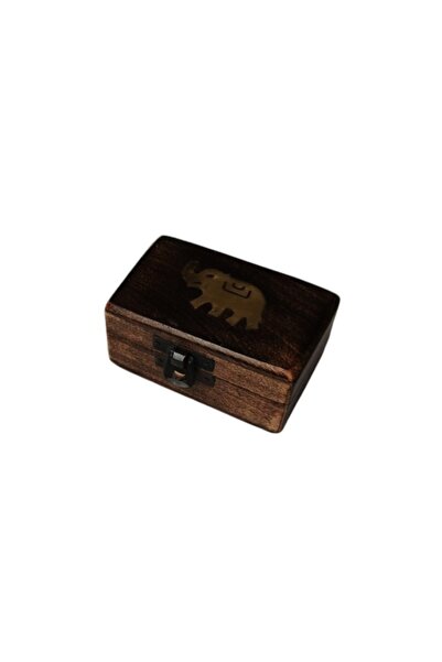 G Golden Case Wooden Gift Box, Chest Type, 92 x 56 x 43 mm, Elephant Model