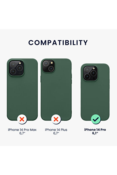 KWmobile Case for Apple iPhone 14 Pro, Silicone, Green, 59073.166