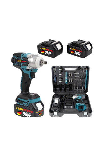 LEIHMANN Pistol de impact 98VF cu 2 acumulatori și 40 de accesorii – LEIH MANN