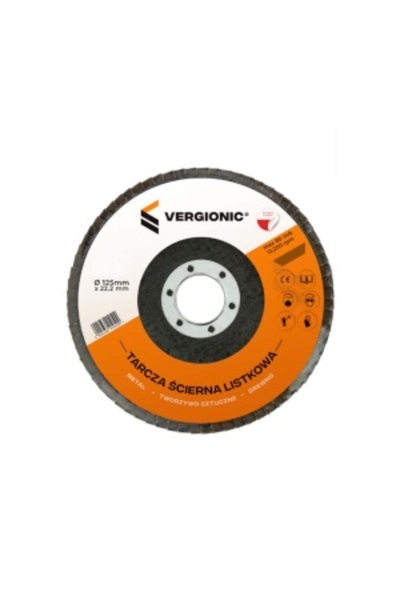 Vergionic Set of 2 Straight Lamellar Sanding Discs, 125 mm, P80 (metal, plastic, wood)