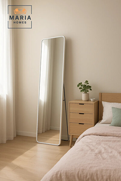 MARIA HOMES White Full Length Mirror Standing Modern Dressing Floor Mirror Home Décor Wall Mounted 170×50