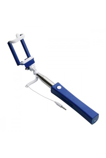 GoldenCase Classic Selfie Stick with Built-in Button, 117 cm Extended, Blue