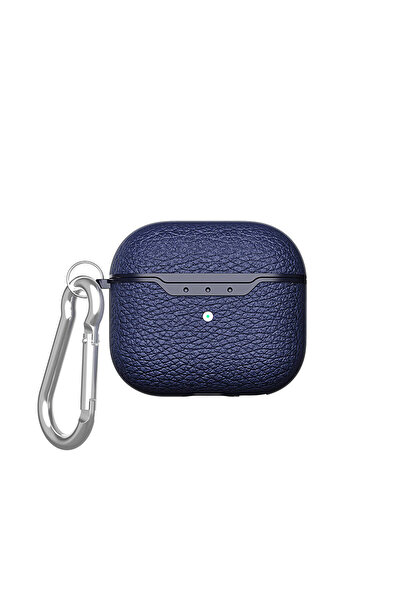 BUTAM BİLİŞİM حافظة Air-Pods 4 Airbag 03 من السيليكون باللون الأزرق الداكن