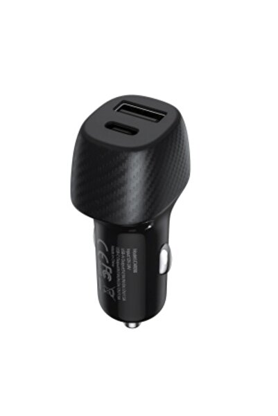 uniq Carbon Car Charger, fast charging, 36 W 2.4 A, USB Type-C, Black