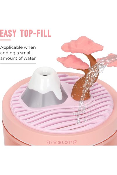 aheaks Air Humidifier Landscape View Mini Desktop USB Silent Steam Device Night Light