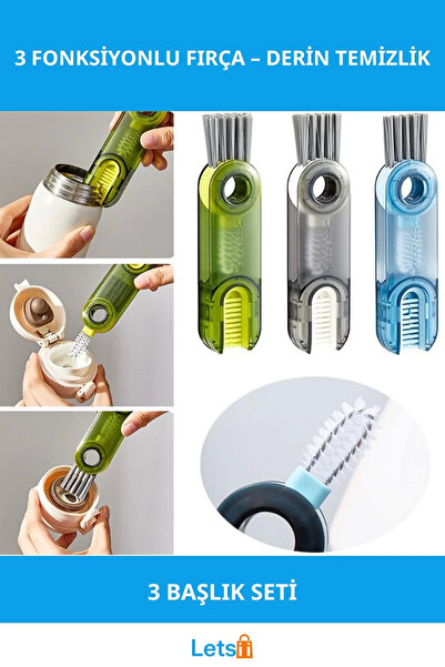 Letsii فرشاة تنظيف متعددة الأغراض ذات 3 وظائف