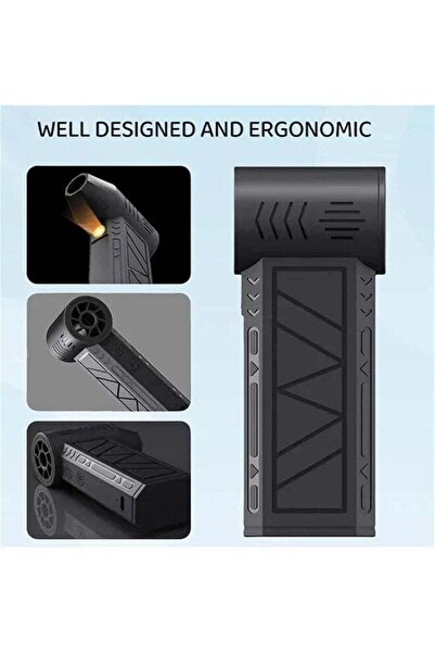 Quantum Portable Powerful Cordless Turbo Blower with Lamp (Black)