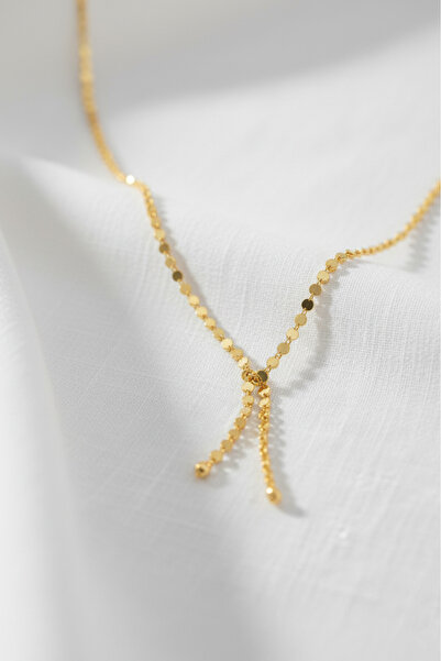 özgül takı ve tasarım Stainless Steel Gold Color Dangle Barley Women Necklace