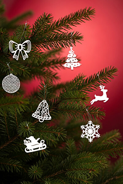 Flipped Christmas Pine Tree Ornament White Color Tree Ornament Decor