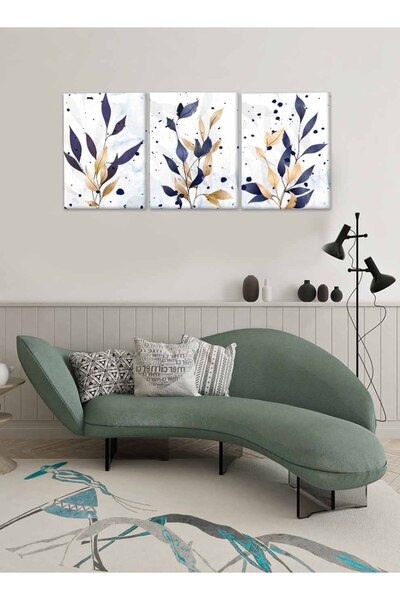 LOWHA مجموعة من 3 لوحات فنية جدارية من القماش مشدودة على إطار خشبي بتصميم أور...