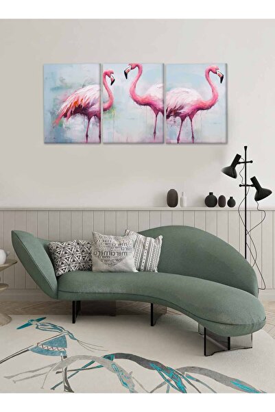 LOWHA مجموعة من 3 لوحات فنية جدارية من القماش مشدودة على إطار خشبي بتصميم تجريدي