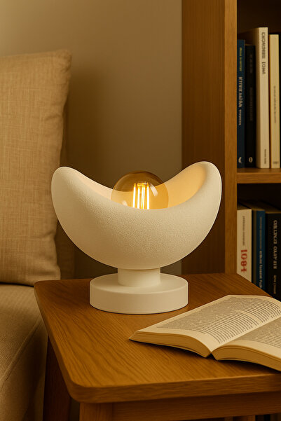 Findify Store Luna Design Table Lamp Gray Bronze Detailed Lampshade Dim Amber Light, Rustic Bulb Gift 20 X 37 cm