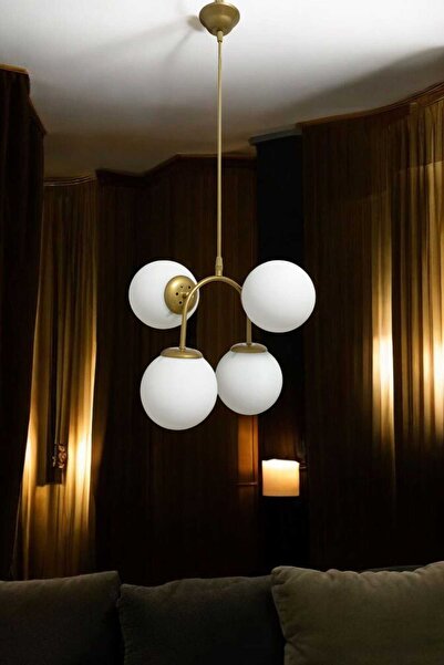 BSA LIGHTING MORGAN 4'LÜ ESKİTME MODERN AVİZE (BEYAZ CAMLI)