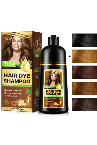 ALİVER Șampon colorant ALIVER® 3 în 1 nr. 2 Castaniu deschis, 500 ml - Hrănește și stimulează scalpul