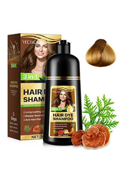 ALİVER Șampon colorant ALIVER® 3 în 1 nr. 2 Castaniu deschis, 500 ml - Hrănește și stimulează scalpul