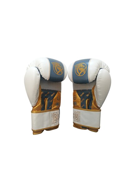 Dragondo Legacy Kick Boxing Gloves Boxing Gloves Muaythai Sparring Training Gloves Set of 3 White Gold