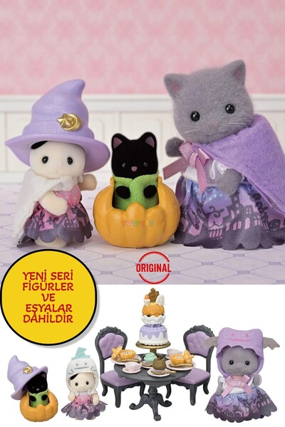 TOYFEST Sylvanian Families Cadılar Bayramı Sürpriz Parti Seti İran Kedisi Kız...