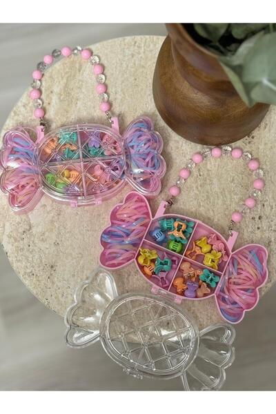 Madam Nora مجموعة مطاطية ملونة للشعر ومشبك صغير على شكل مشبك في علبة حلوى |  ...