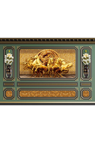 VIODESIGN Fototapet 3D, Dormitor Cai, autoadeziv, multicolor, 80x120 cm 3D60